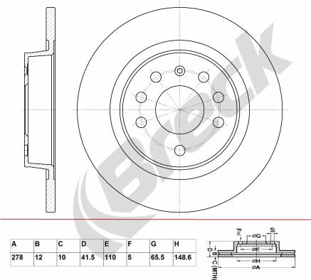 Breck BR 027 SA100 - Discofreno autozon.pro