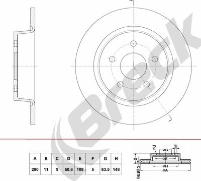 Breck BR 072 SA100 - Discofreno autozon.pro