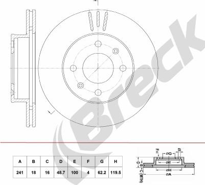 Breck BR 391 VA100 - Discofreno autozon.pro