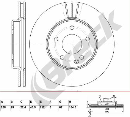 Breck BR 349 VA100 - Discofreno autozon.pro