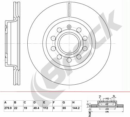 Breck BR 344 VA100 - Discofreno autozon.pro