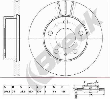 Breck BR 348 VA100 - Discofreno autozon.pro