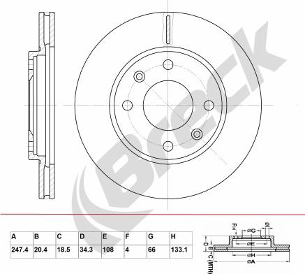 Breck BR 343 VA100 - Discofreno autozon.pro