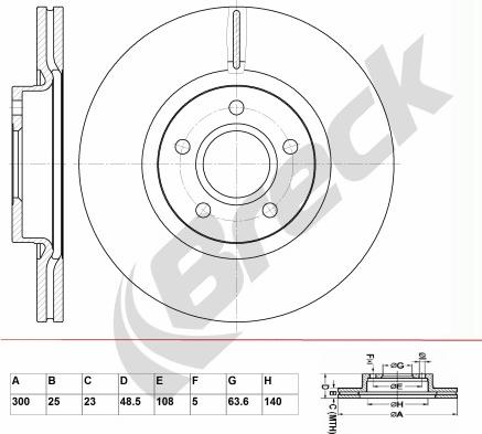 Breck BR 355 VA100 - Discofreno autozon.pro