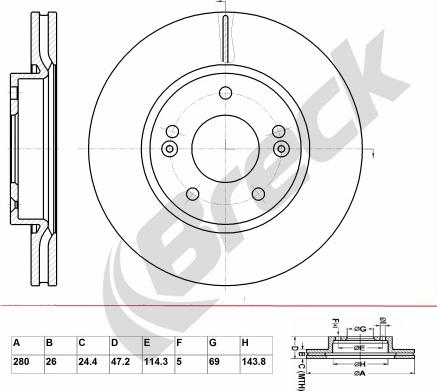 Breck BR 356 VA100 - Discofreno autozon.pro