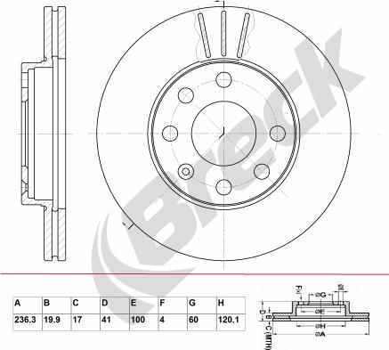 Breck BR 306 VA100 - Discofreno autozon.pro