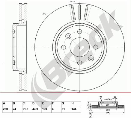 Breck BR 308 VA100 - Discofreno autozon.pro