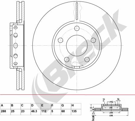 Breck BR 315 VA100 - Discofreno autozon.pro