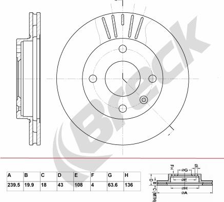 Breck BR 318 VA100 - Discofreno autozon.pro