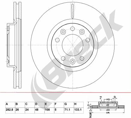 Breck BR 382 VA100 - Discofreno autozon.pro