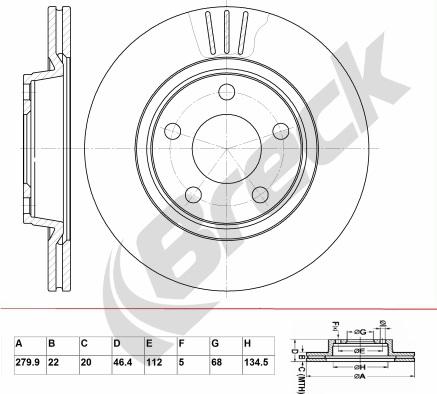 Breck BR 335 VA100 - Discofreno autozon.pro