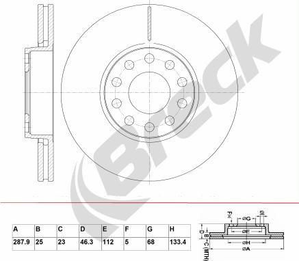 Breck BR 336 VA100 - Discofreno autozon.pro