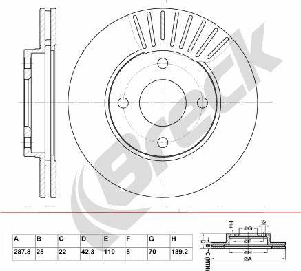 Breck BR 338 VA100 - Discofreno autozon.pro