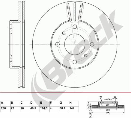 Breck BR 329 VA100 - Discofreno autozon.pro