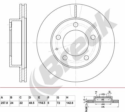 Breck BR 328 VA100 - Discofreno autozon.pro