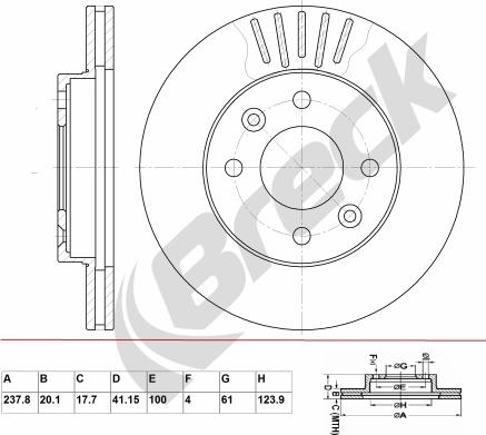 Breck BR 327 VA100 - Discofreno autozon.pro