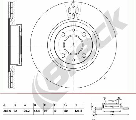 Breck BR 376 VA100 - Discofreno autozon.pro