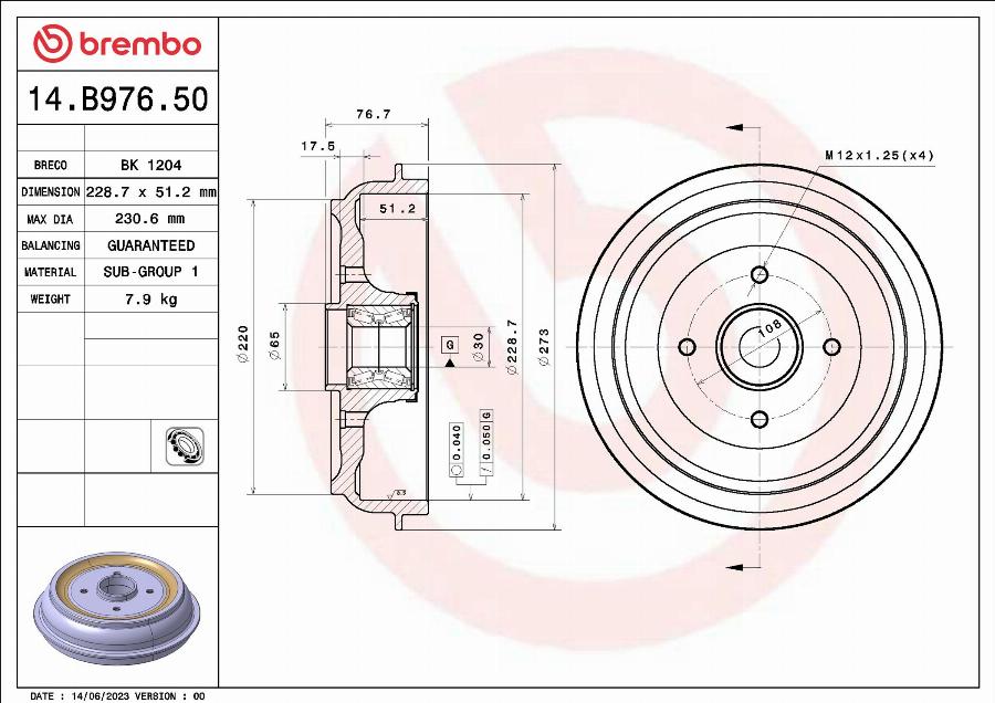 Breco BK 1204 - Tamburo freno autozon.pro