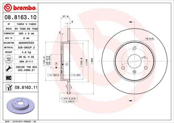 Breco BS 7596 - Discofreno autozon.pro