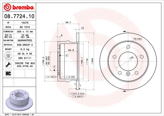 Breco BS 7575 - Discofreno autozon.pro