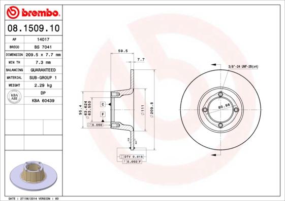 Breco BS 7041 - Discofreno autozon.pro