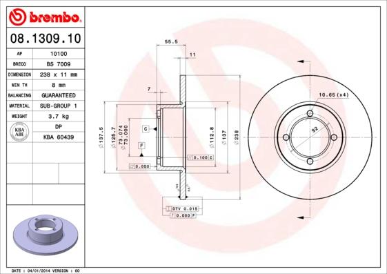 Breco BS 7009 - Discofreno autozon.pro