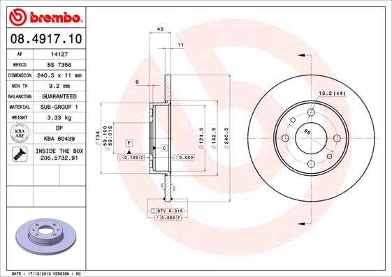 Breco BS 7356 - Discofreno autozon.pro