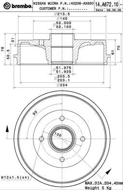 Breco BT 1672 - Tamburo freno autozon.pro