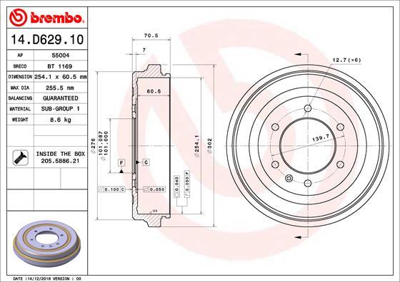 Breco BT1169 - Tamburo freno autozon.pro