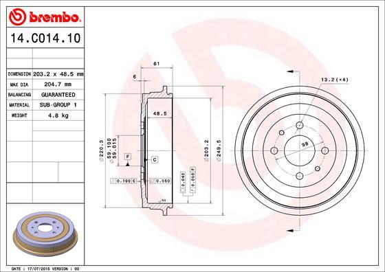 Breco BT 1165 - Tamburo freno autozon.pro