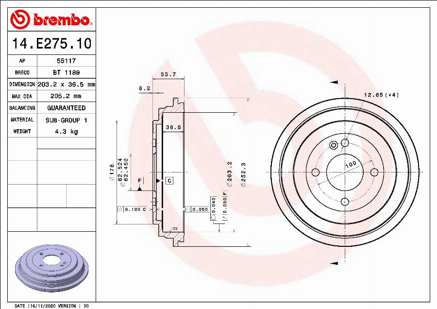 Breco BT 1189 - Tamburo freno autozon.pro