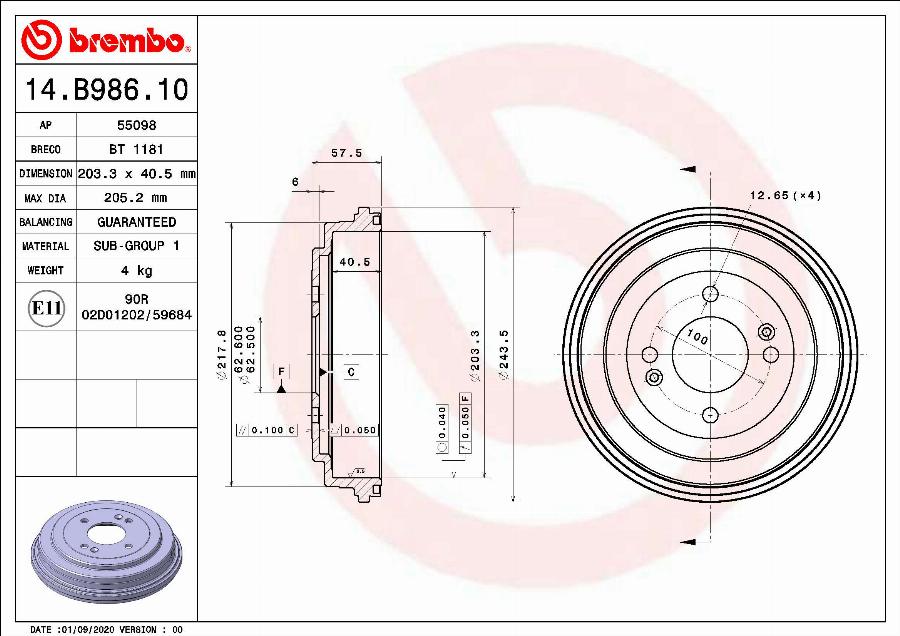 Breco BT 1181 - Tamburo freno autozon.pro