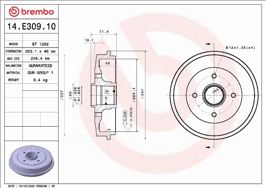 Breco BT 1202 - Tamburo freno autozon.pro