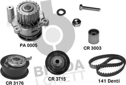 Breda Lorett KPA0050A - Pompa acqua + Kit cinghie dentate autozon.pro