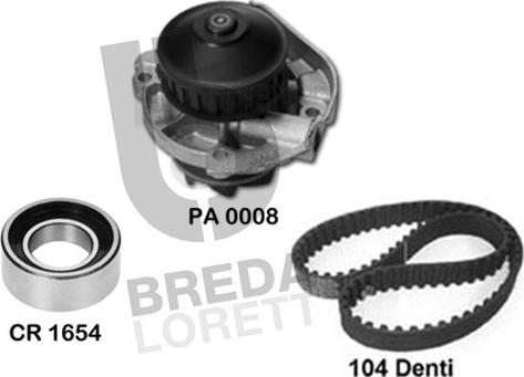 Breda Lorett KPA0071A - Pompa acqua + Kit cinghie dentate autozon.pro