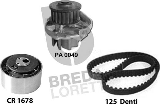 Breda Lorett KPA0165A - Pompa acqua + Kit cinghie dentate autozon.pro