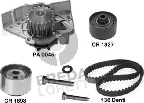 Breda Lorett KPA0102A - Pompa acqua + Kit cinghie dentate autozon.pro