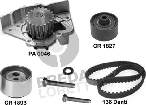 Breda Lorett KPA0102B - Pompa acqua + Kit cinghie dentate autozon.pro