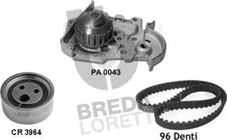 Breda Lorett KPA0371B - Pompa acqua + Kit cinghie dentate autozon.pro