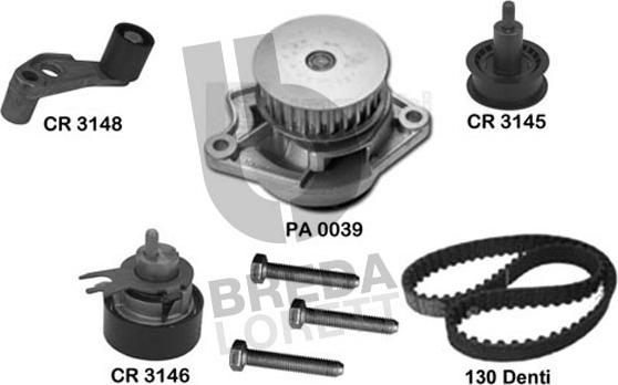 Breda Lorett KPA0719A - Pompa acqua + Kit cinghie dentate autozon.pro