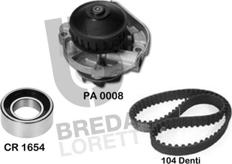 Breda Lorett KPA0711A - Pompa acqua + Kit cinghie dentate autozon.pro