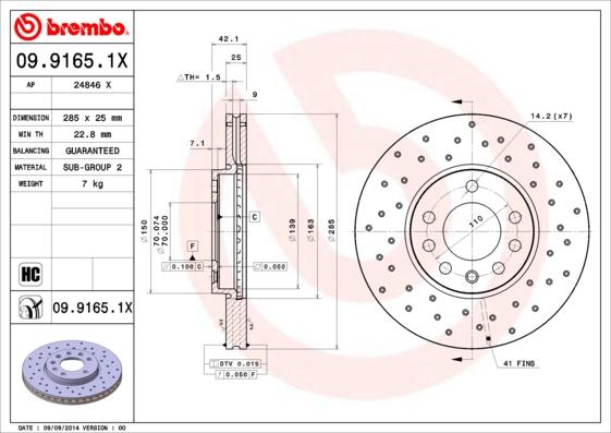 Brembo 09.9165.1X - Discofreno autozon.pro