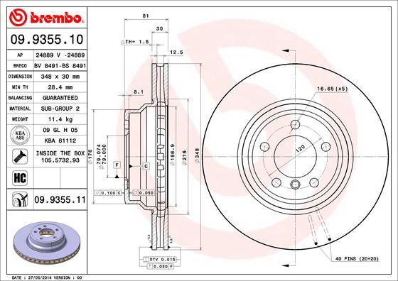 Brembo 09.9355.10 - Discofreno autozon.pro