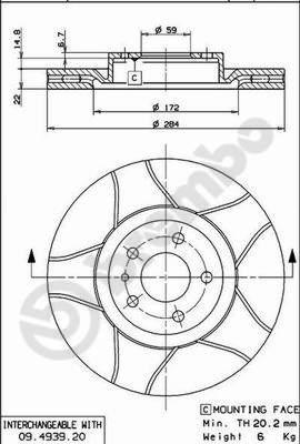 Brembo 09.4939.76 - Discofreno autozon.pro