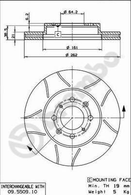 Brembo 09.5509.75 - Discofreno autozon.pro