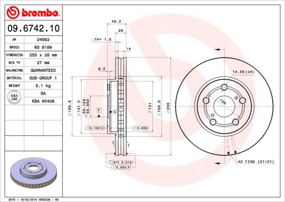 Brembo 09.6742.10 - Discofreno autozon.pro