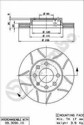 Brembo 09.3090.75 - Discofreno autozon.pro