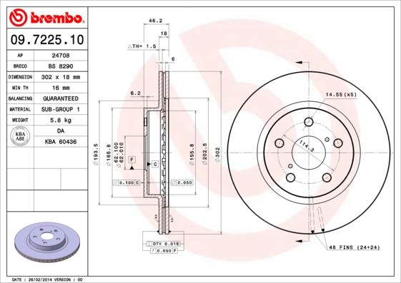 Brembo 09.7225.10 - Discofreno autozon.pro