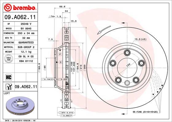 Brembo 09.A062.11 - Discofreno autozon.pro