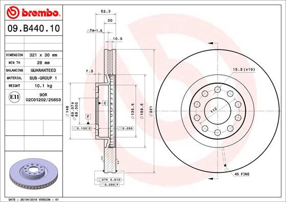 Brembo 09.B440.10 - Discofreno autozon.pro